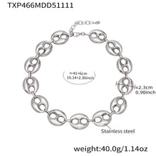 316L Stainless Steel 18K Gold PVD Two-Tone Coffee Bean Necklace - elegant lifestyle look