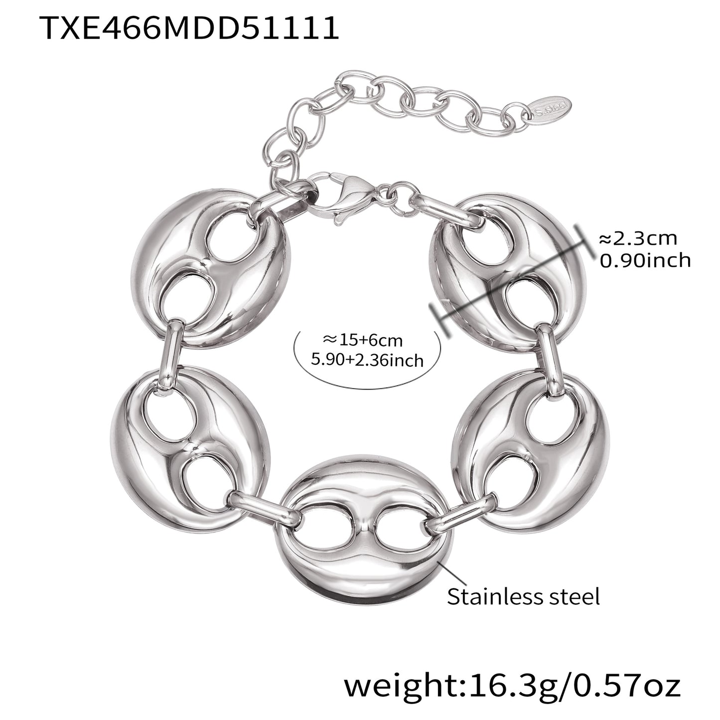 316L Stainless Steel 18K Gold PVD Two-Tone Coffee Bean Necklace - sophisticated side angle