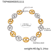 316L Stainless Steel 18K Gold PVD Two-Tone Coffee Bean Necklace - exquisite craftsmanship detail
