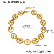 316L Stainless Steel 18K Gold PVD Two-Tone Coffee Bean Necklace - premium jewelry aesthetic