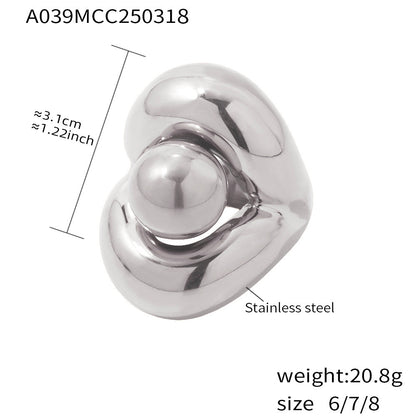316L Stainless Steel 18K Gold PVD Two-Tone Ring - sophisticated side angle