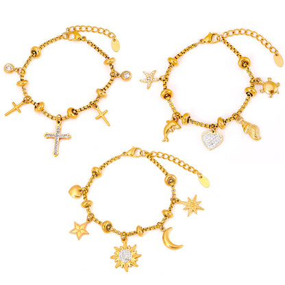 316L Stainless Steel 18K Gold PVD Vintage Box Chain Bracelet - luxury texture close up