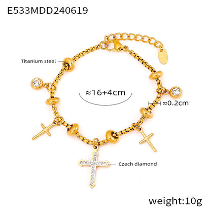 316L Stainless Steel 18K Gold PVD Vintage Box Chain Bracelet - premium jewelry aesthetic