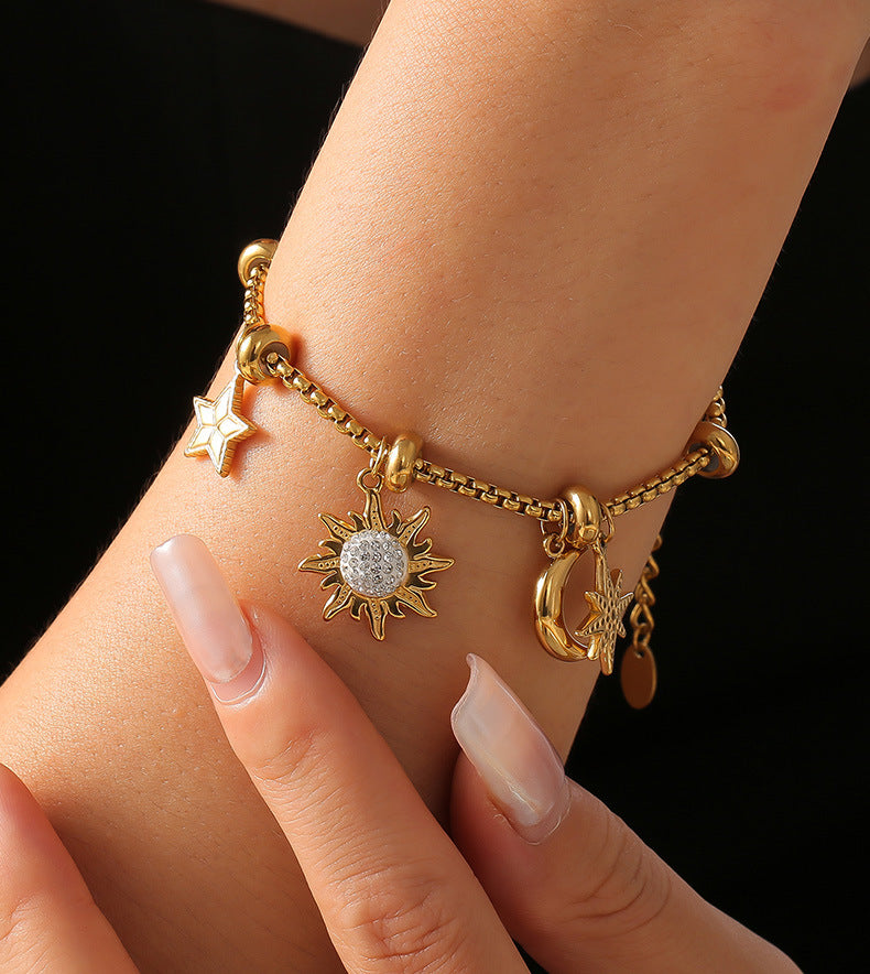 316L Stainless Steel 18K Gold PVD Vintage Box Chain Bracelet - elegant lifestyle look