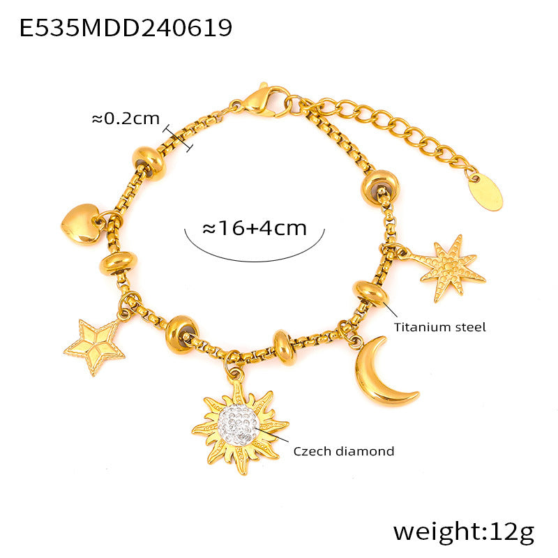 316L Stainless Steel 18K Gold PVD Vintage Box Chain Bracelet - premium jewelry aesthetic