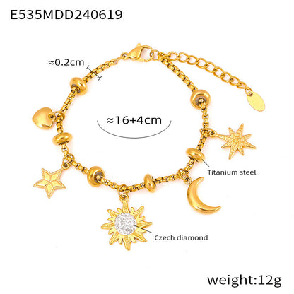 316L Stainless Steel 18K Gold PVD Vintage Box Chain Bracelet - premium jewelry aesthetic