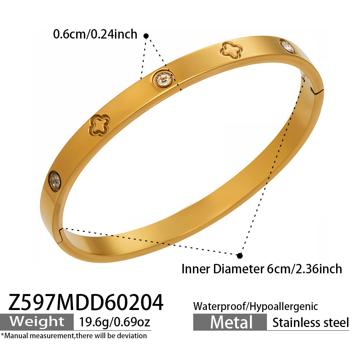 316L Stainless Steel 18K Gold PVD Waterproof Minimalist Open Bangle - sophisticated side angle