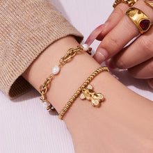 316L stainless steel 18K gold PVD zircon bear bracelet collection, waterproof wholesale jewelry supplier
