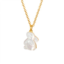316L Stainless Steel 18K Gold PVD Plated Rabbit Pendant Necklace - front view showcase