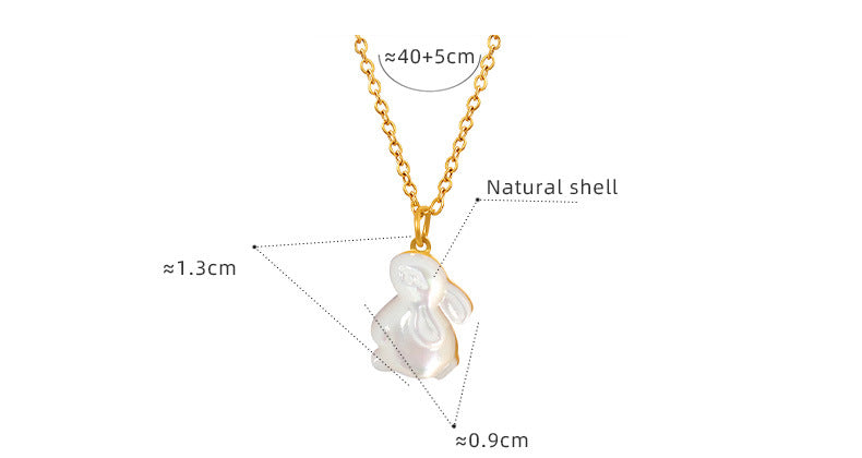 316L Stainless Steel 18K Gold PVD Plated Rabbit Pendant Necklace - exquisite craftsmanship detail