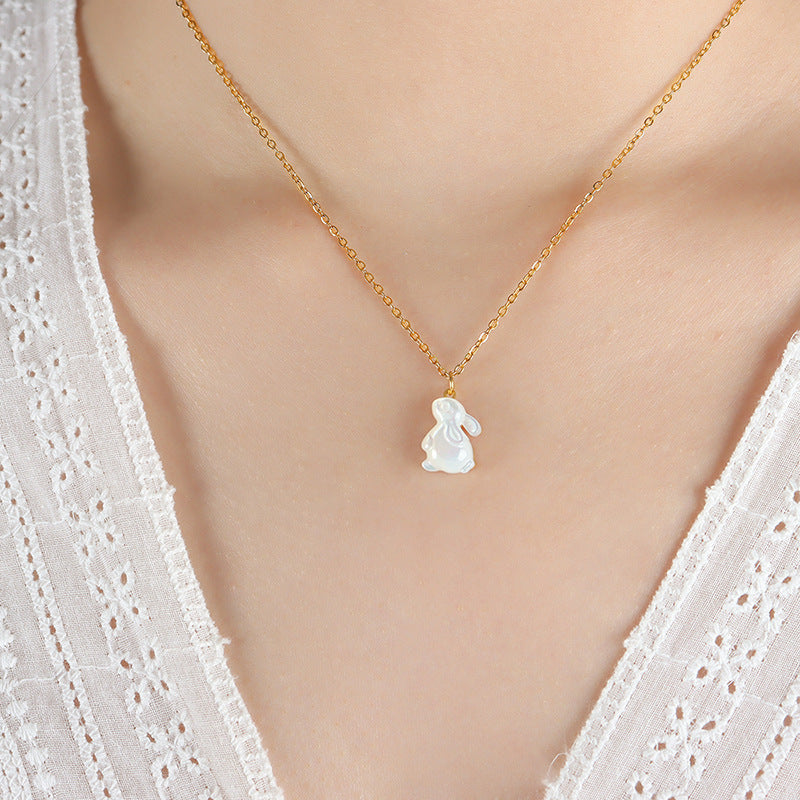 316L Stainless Steel 18K Gold PVD Plated Rabbit Pendant Necklace - elegant lifestyle look