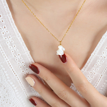 316L Stainless Steel 18K Gold PVD Plated Rabbit Pendant Necklace - sophisticated side angle