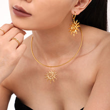 316L Stainless Steel 18K Gold Spiral Sun Jewelry Set - premium jewelry aesthetic