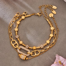 316L Stainless Steel 18K Gold PVD star bead bracelet, waterproof wholesale jewelry details