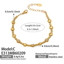 Close-up of 316L Stainless Steel 18K Gold PVD star bead bracelet on wrist, hypoallergenic