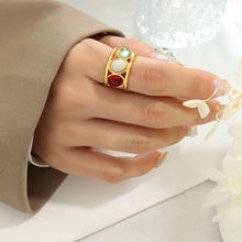 316L Stainless Steel 18K Gold PVD Plated Vintage Geometric Ring - exquisite craftsmanship detail