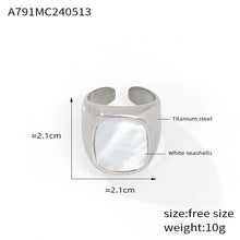 316L Stainless Steel 18K Gold PVD Plated Vintage Mother-of-Pearl Ring - exquisite craftsmanship detail