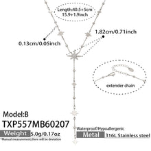316L Stainless Steel 18K Gold PVD Plated Zircon Star Layered Jewelry Set - exquisite craftsmanship detail