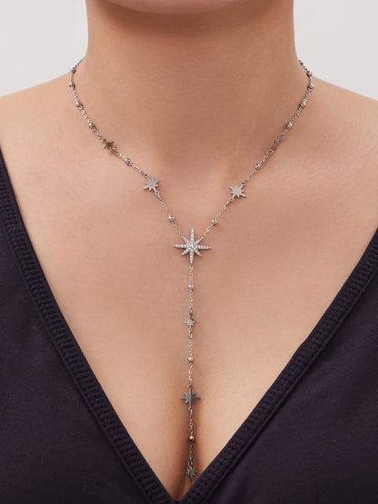 316L Stainless Steel 18K Gold PVD Plated Zircon Star Layered Jewelry Set - elegant lifestyle look