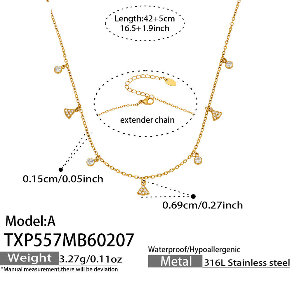 316L Stainless Steel 18K Gold PVD Plated Zircon Star Layered Jewelry Set - exquisite craftsmanship detail