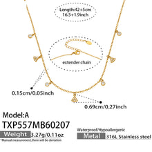 316L Stainless Steel 18K Gold PVD Plated Zircon Star Layered Jewelry Set - exquisite craftsmanship detail