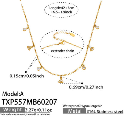 316L Stainless Steel 18K Gold PVD Plated Zircon Star Layered Jewelry Set - exquisite craftsmanship detail