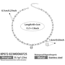 MiduoduoJewelry polished steel ball lock chain link necklace dimensions and specifications