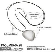 Polished steel black cord pendant necklace length and product specification guide