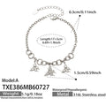 Butterfly Zircon / Charm Bracelet / Polished Steel