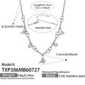 Butterfly Zircon / Charm Necklace / Polished Steel