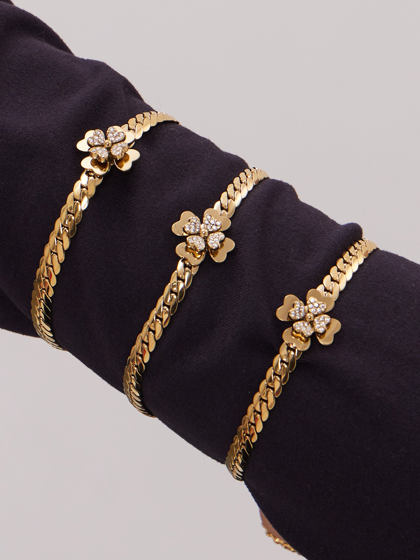 316L Stainless Steel CZ Double Layer Floral Jewelry Set - elegant lifestyle look