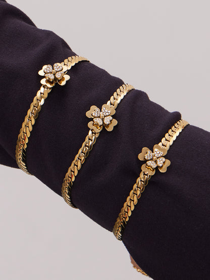 316L Stainless Steel CZ Double Layer Floral Jewelry Set - elegant lifestyle look