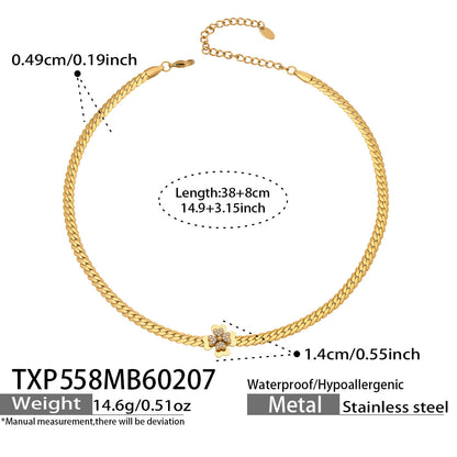 316L Stainless Steel CZ Double Layer Floral Jewelry Set - luxury texture close up