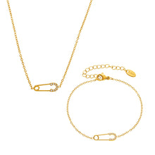 316L Stainless Steel CZ Layered Paperclip Jewelry Set - exquisite craftsmanship detail