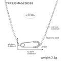 Paperclip CZ Necklace / Steel