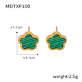 Gold Earrings / Green