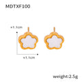 Gold Earrings / White