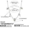 Multi-Charm Butterfly / Charm Necklace / Polished Steel