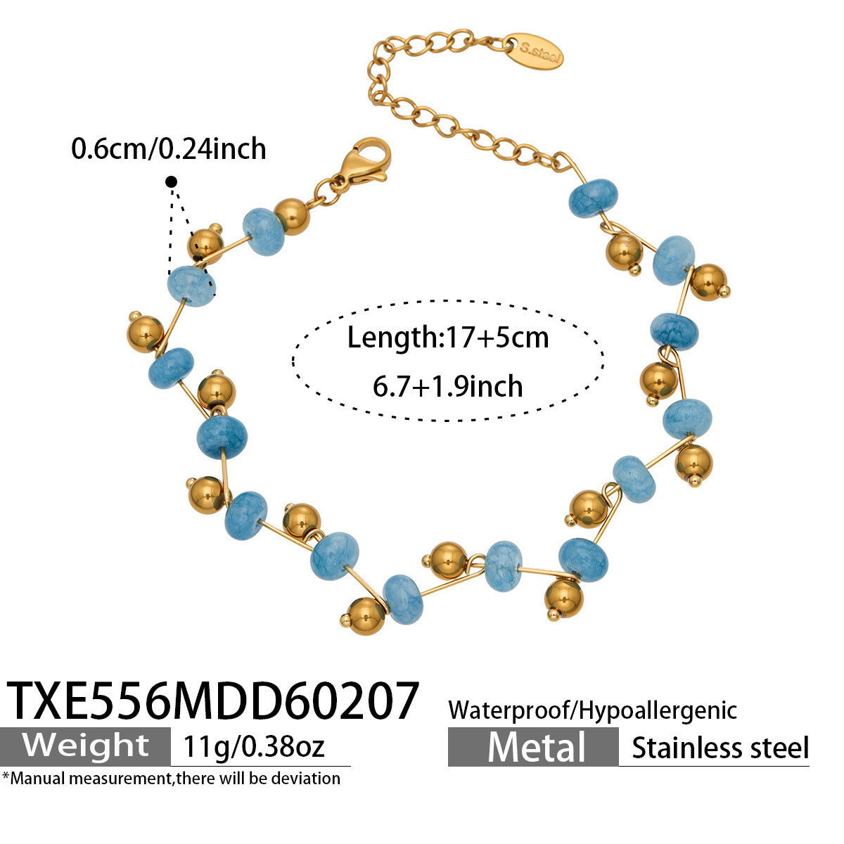 316L Stainless Steel Natural Stone Faceted Crystal Jewelry Set - exquisite craftsmanship detail