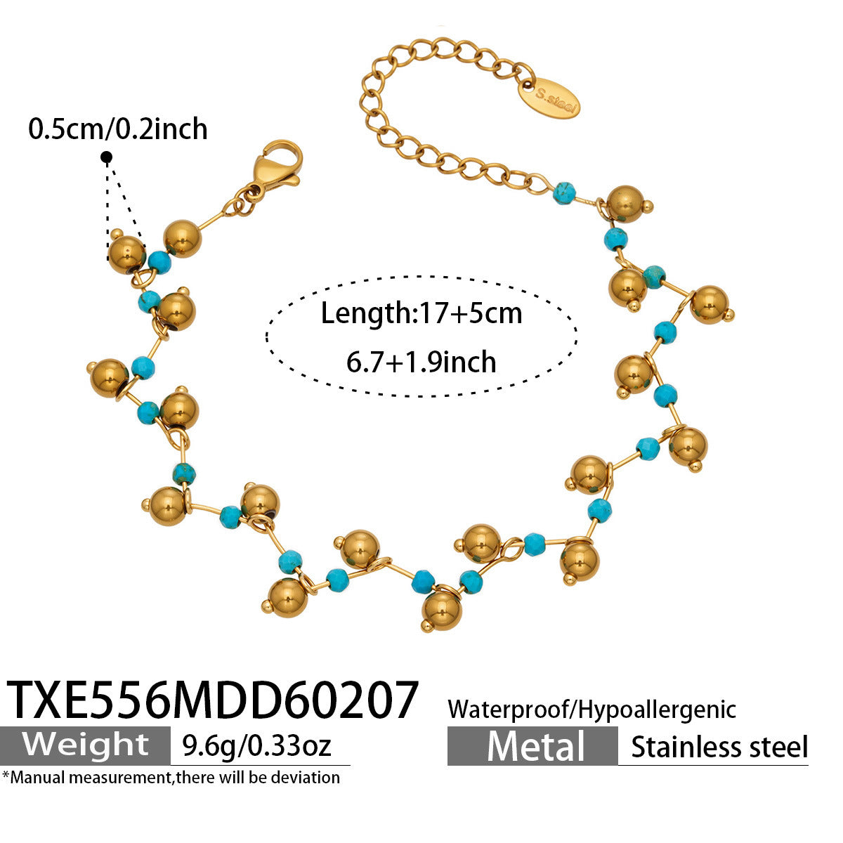316L Stainless Steel Natural Stone Faceted Crystal Jewelry Set - front view showcase
