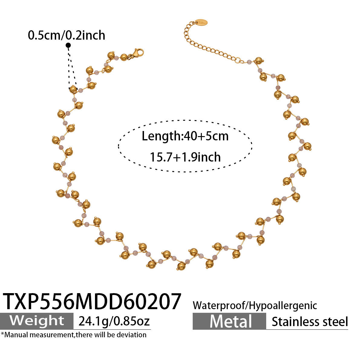 316L Stainless Steel Natural Stone Faceted Crystal Jewelry Set - exquisite craftsmanship detail