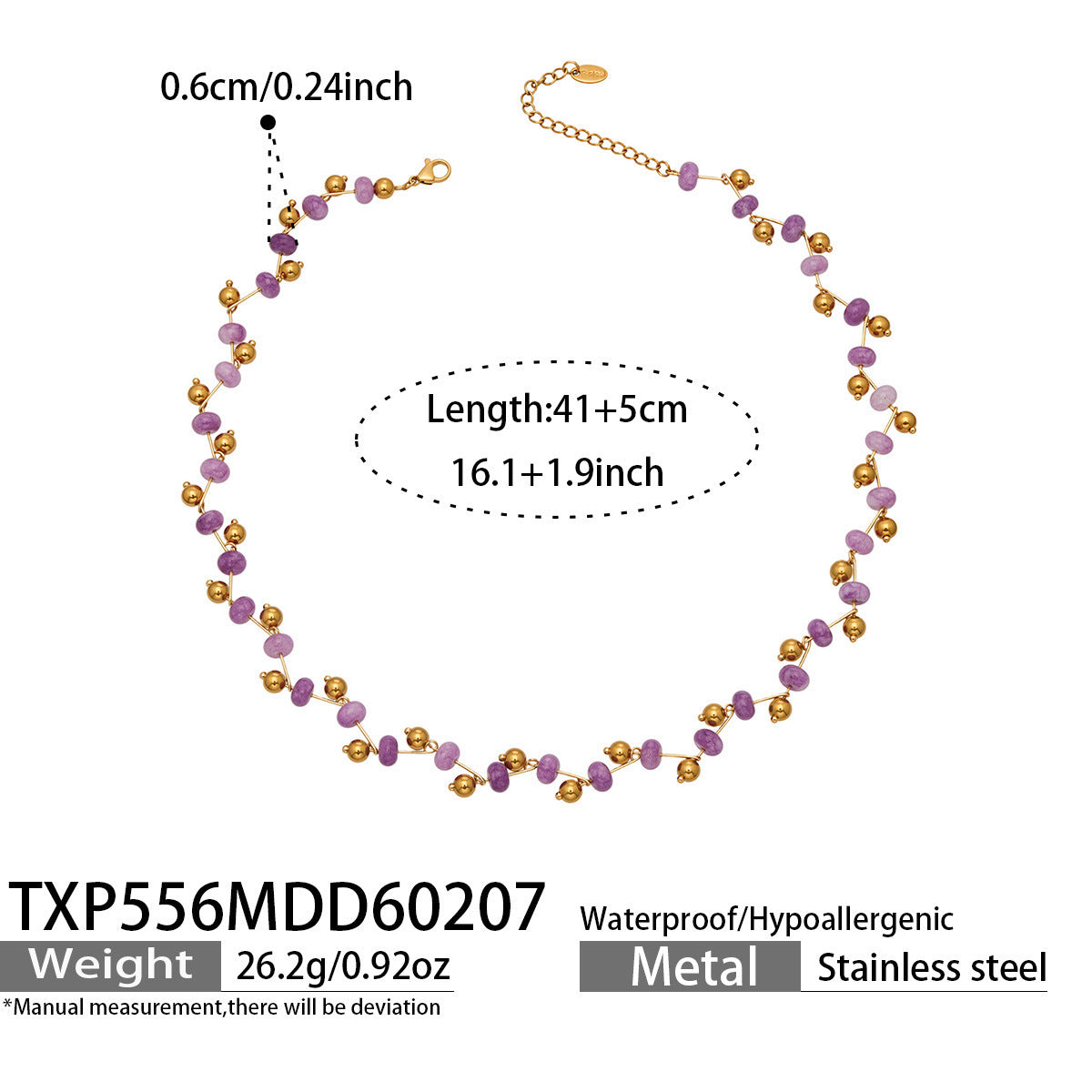 316L Stainless Steel Natural Stone Faceted Crystal Jewelry Set - premium jewelry aesthetic