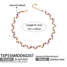 316L Stainless Steel Natural Stone Faceted Crystal Jewelry Set - premium jewelry aesthetic