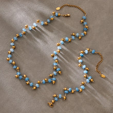 316L Stainless Steel Natural Stone Faceted Crystal Jewelry Set - exquisite craftsmanship detail
