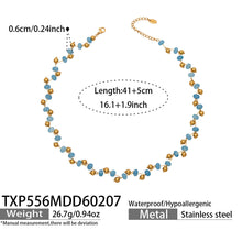 316L Stainless Steel Natural Stone Faceted Crystal Jewelry Set - front view showcase