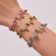 316L Stainless Steel Natural Stone Faceted Crystal Jewelry Set - elegant lifestyle look