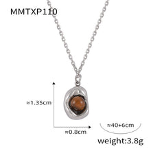 316L Stainless Steel Natural Stone Vintage Oval Jewelry Set - sophisticated side angle