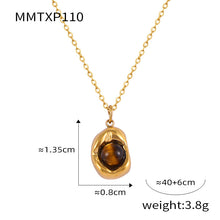 316L Stainless Steel Natural Stone Vintage Oval Jewelry Set - front view showcase