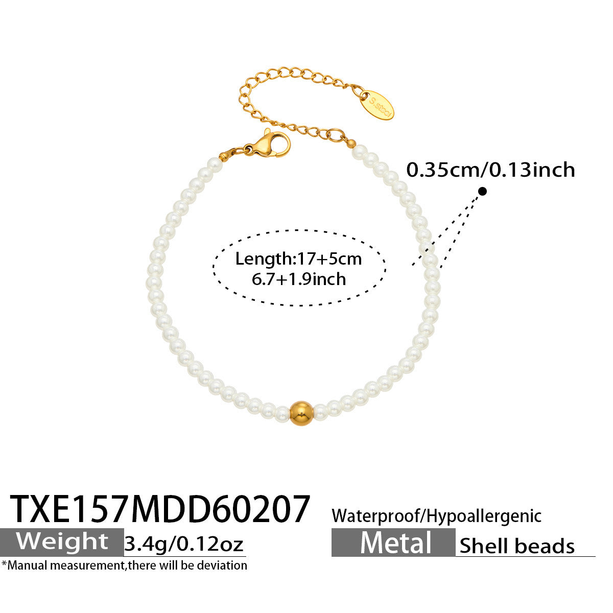 316L Stainless Steel Pearl Beaded Jewelry Set - premium jewelry aesthetic