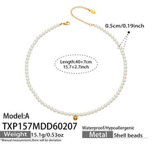 316L Stainless Steel Pearl Beaded Jewelry Set - luxury texture close up
